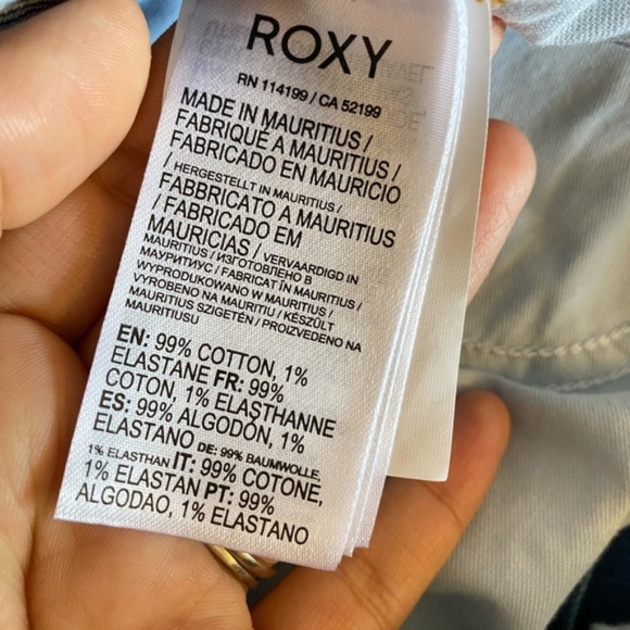 ROXY mid rise skinny denim jeans size 25 button down - Picture 13 of 13